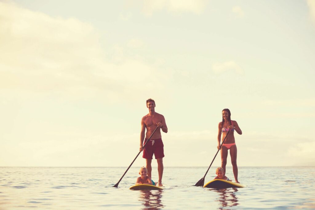 Family Stand Up Paddle Boarding in Newport Beach, CA. 