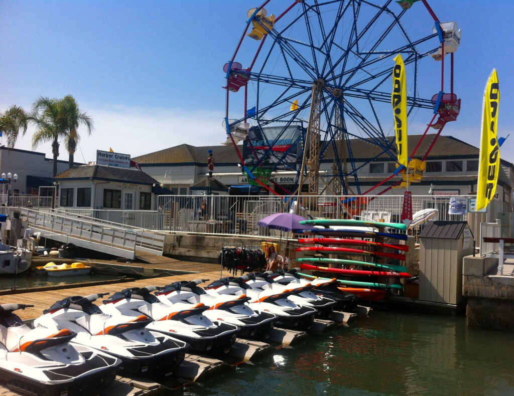 Jet Ski rental dock in Newport Beach, CA. 